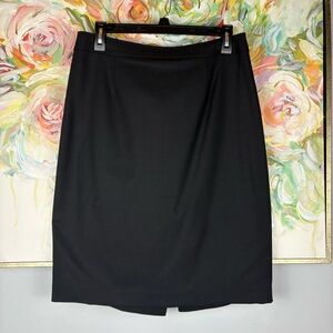 Brooks Brothers Black Wool Silk Pencil Skirt Size 10 Loro Piana
